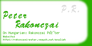 peter rakonczai business card